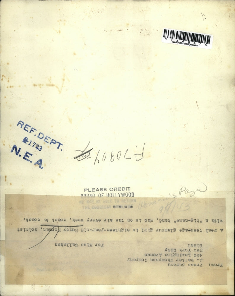 1943 Press Photo Nancy Norman, soloist with a big name band