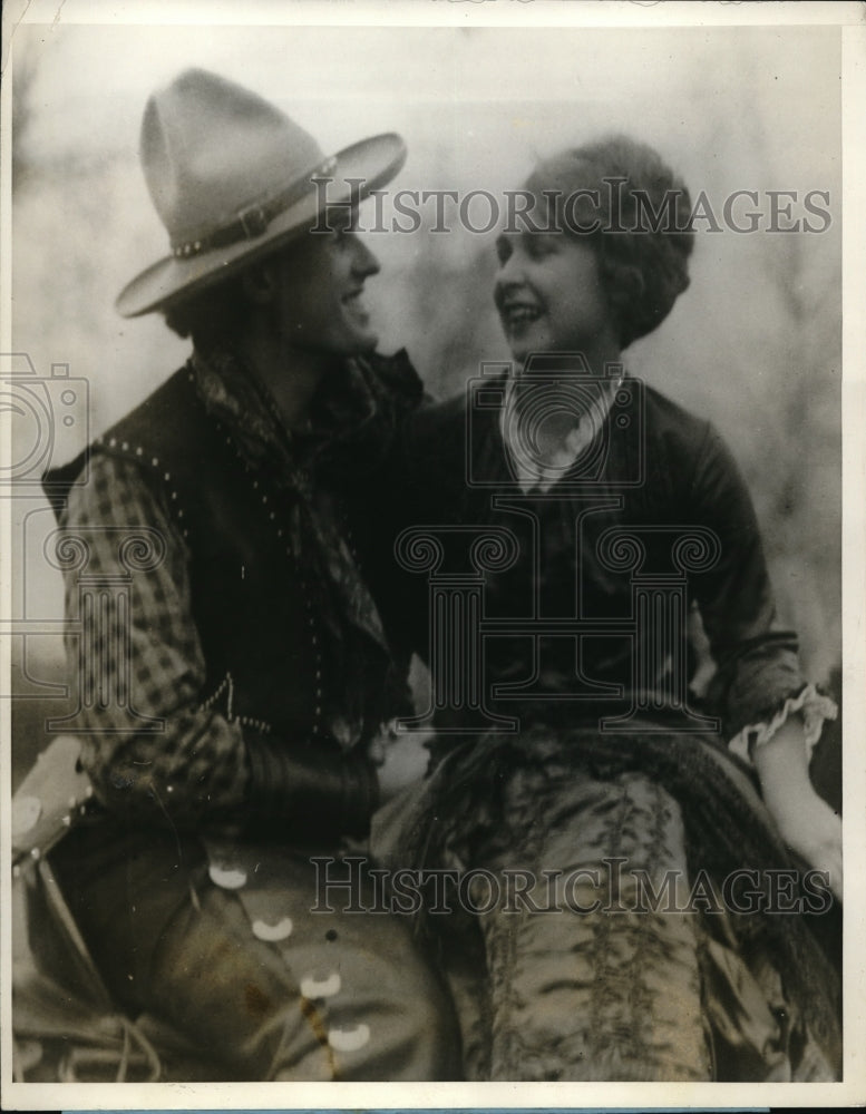 1927 Press Photo Ms. Jessica Hill and Charles Leatherbee, rehearsing