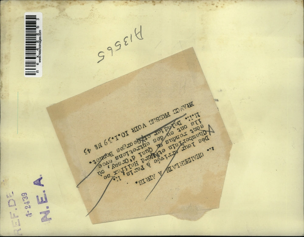 1939 Press Photo Arriving From a Paris, Chamberlain and Lord Halifax