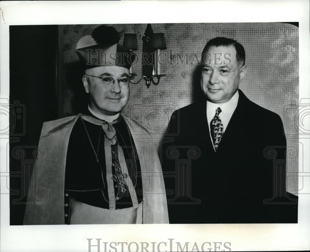 1970 Press Photo David Sarnoff and Cardinal Spellman