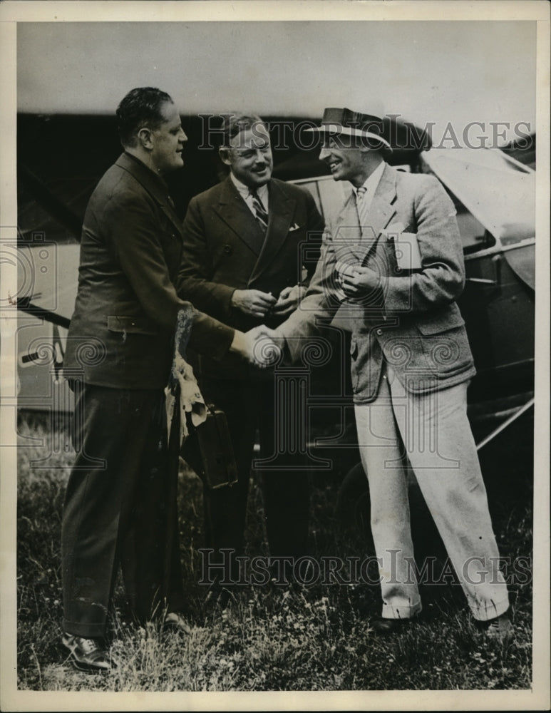 1932 Press Photo Maj Christopher Draper of UK, Baron Von Schleich of Germany