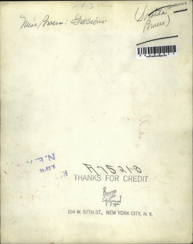 1946 Press Photo Miss Dorothea Powers Gracious