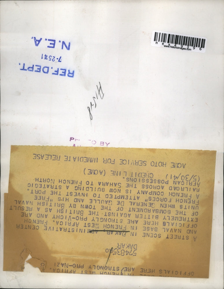 1940 Press Photo Dakar French West Africa typical street scene