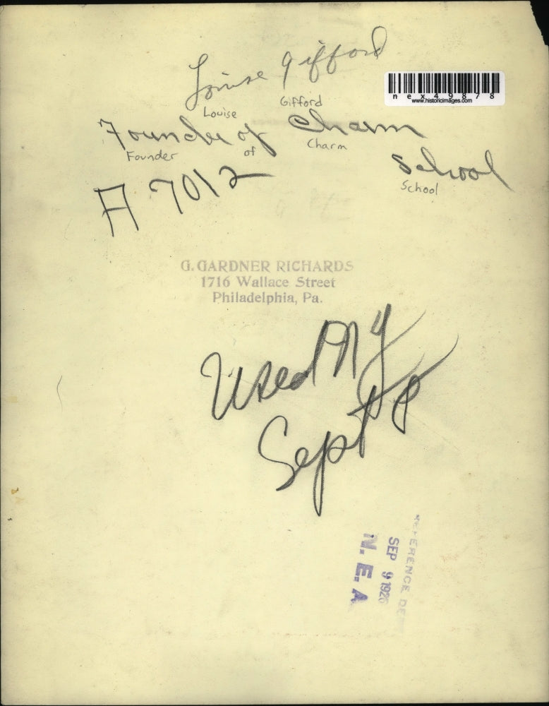 1926 Press Photo Louise Gifford, founder of Charm School