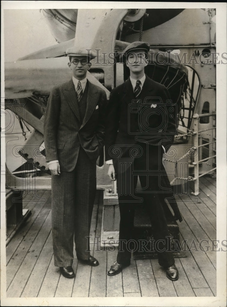 1930 Press Photo Erwin & Walter Strauss, arrived in New York on the S.S. Berlin