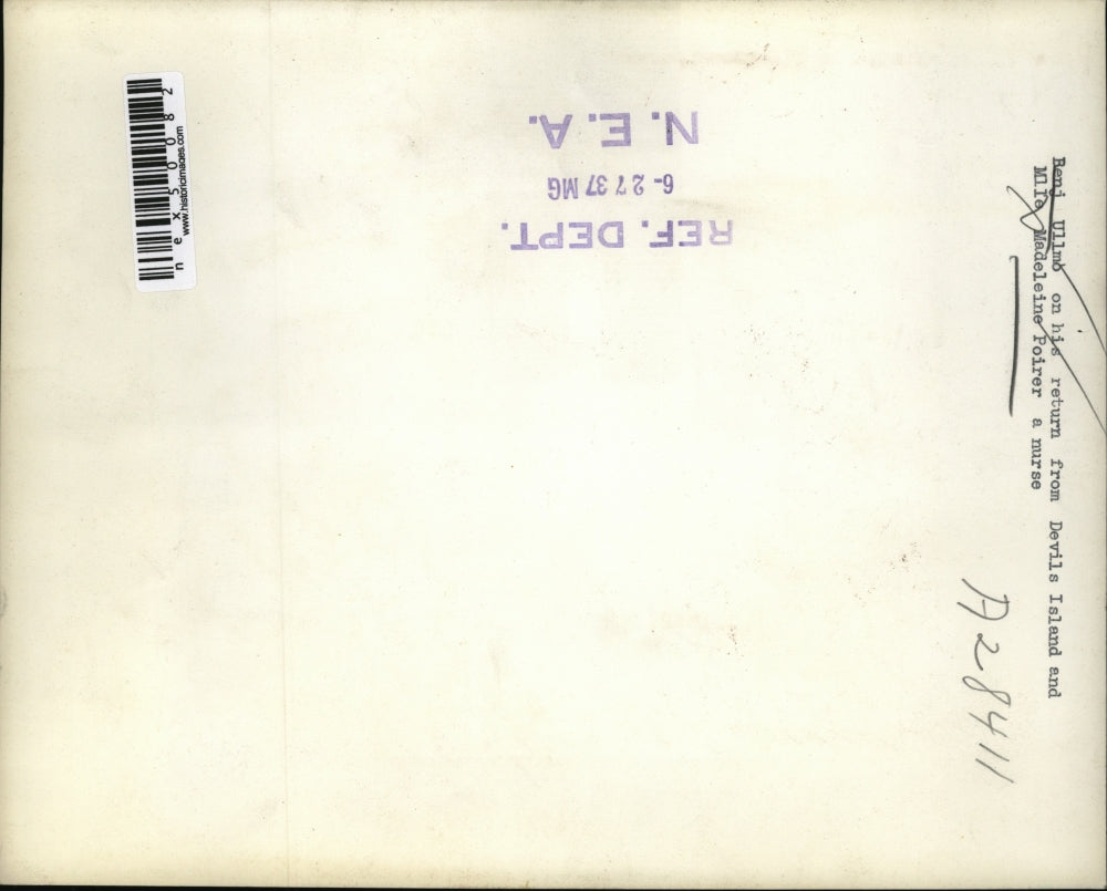 1937 Press Photo Charles Benjamin Ullmo & Nurse Madeleine Poirer