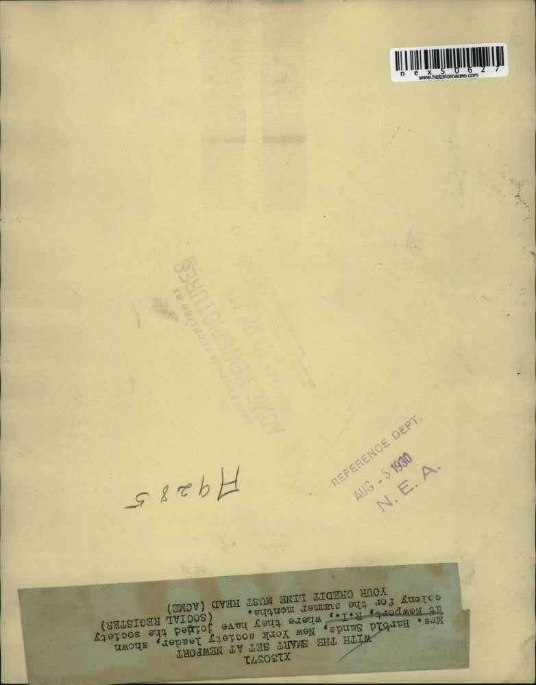 1930 Press Photo Mrs Harold Sands NY society leader at Newport NY