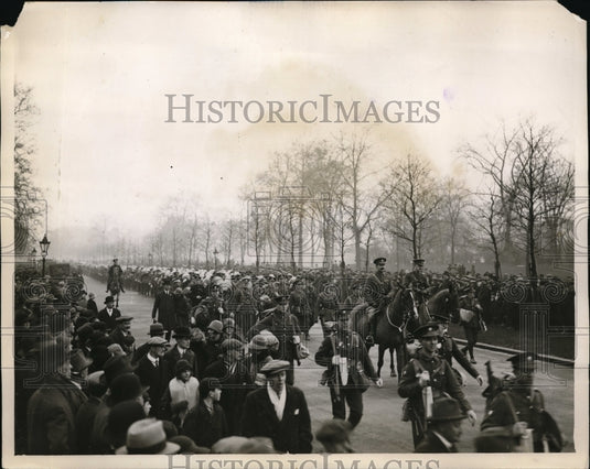 1927 Press Photo 2nd Battalion Coldstream Guards at Wellington Barracks