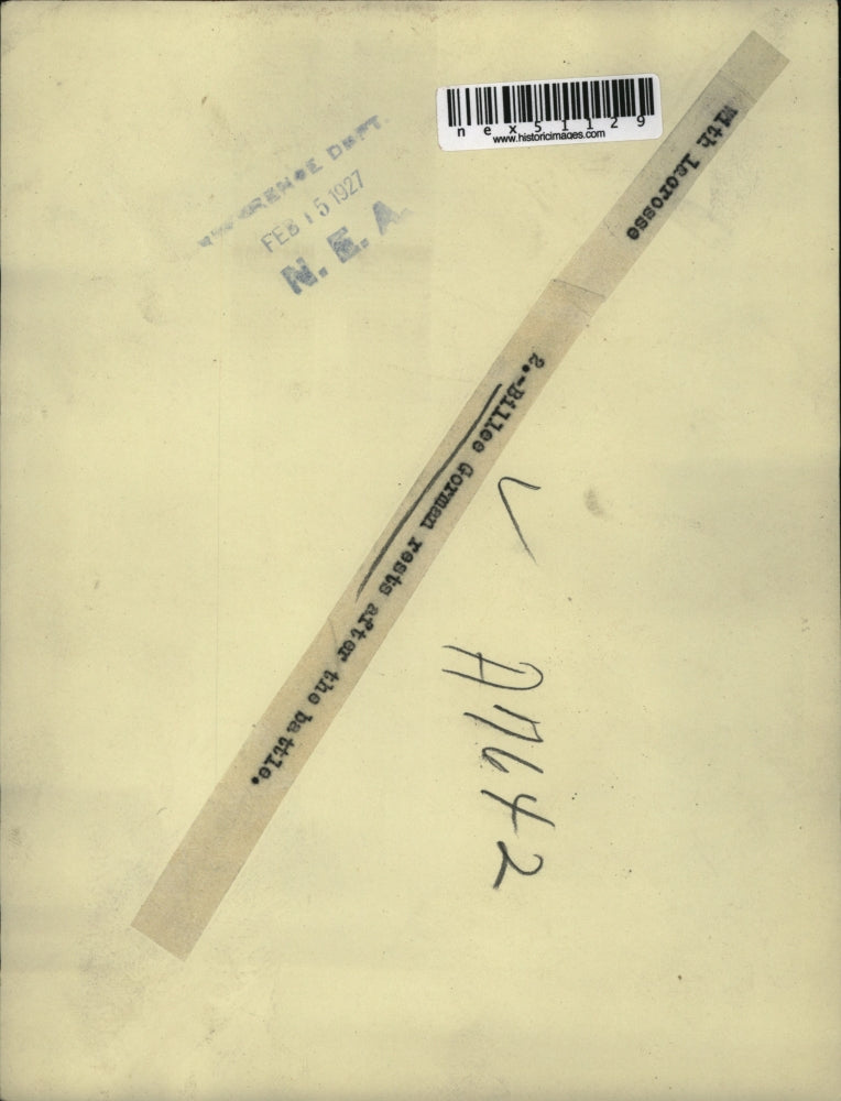 1927 Press Photo Billee Gorman rests after battle