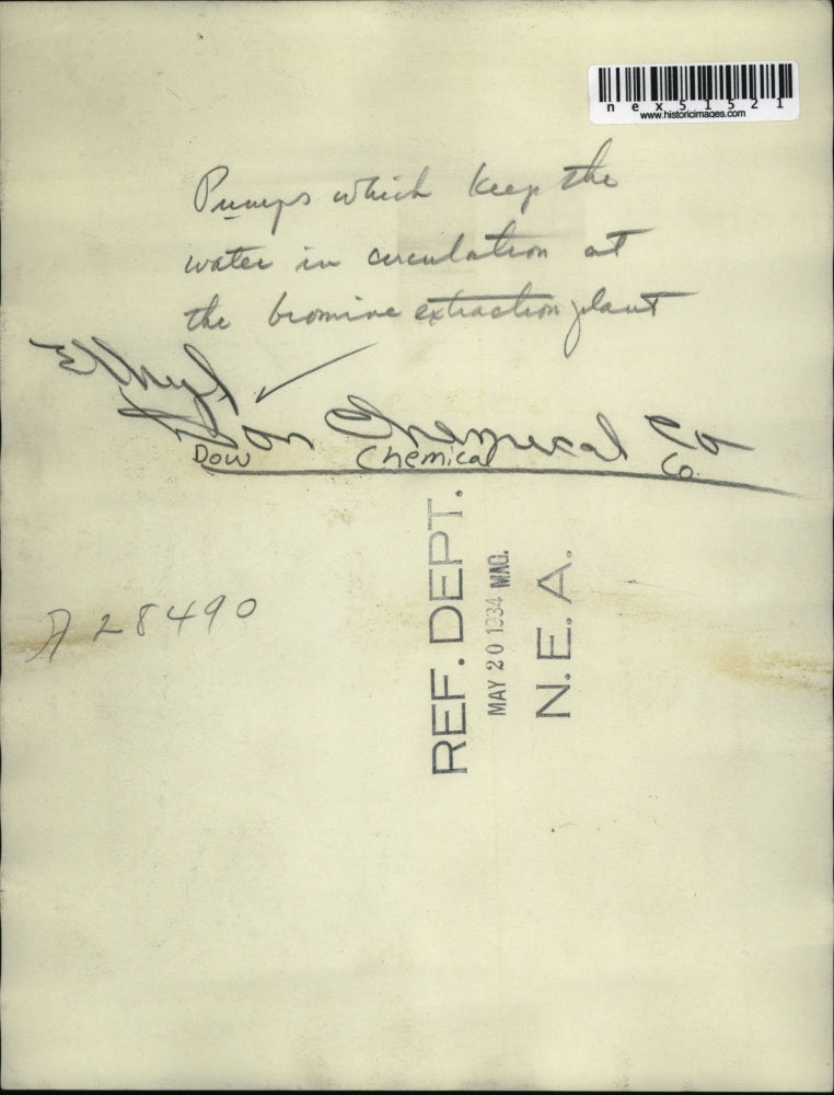 1934 Press Photo DOW Chemical Company - nex51521