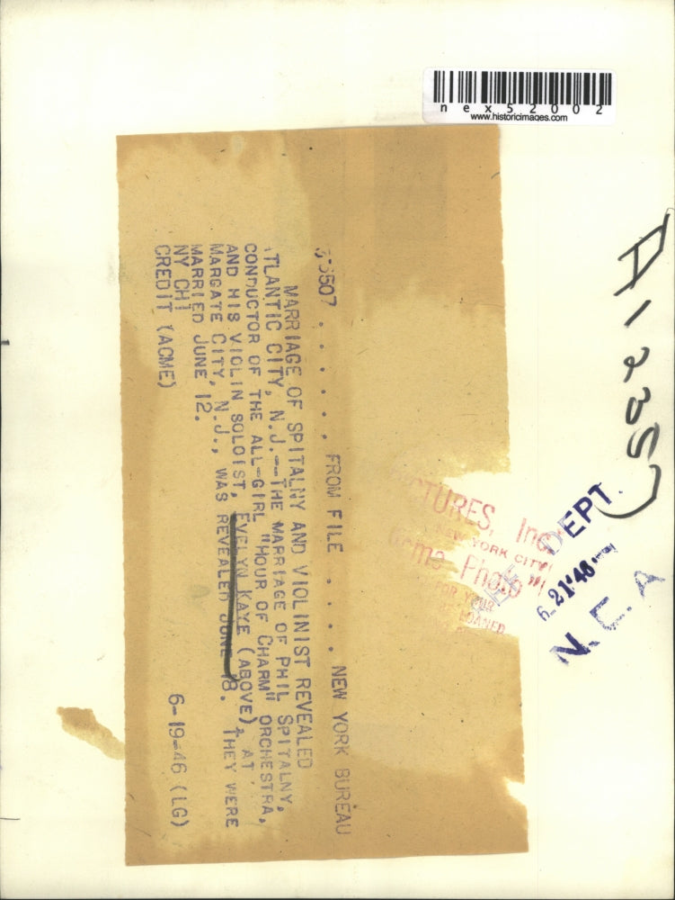 1946 Press Photo Evelyn Kaye, Violin Soloist