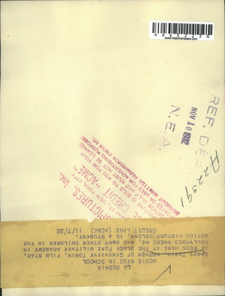 1932 Press Photo Bobby Tobin nephew of Geneieve Tobin actress at Academy