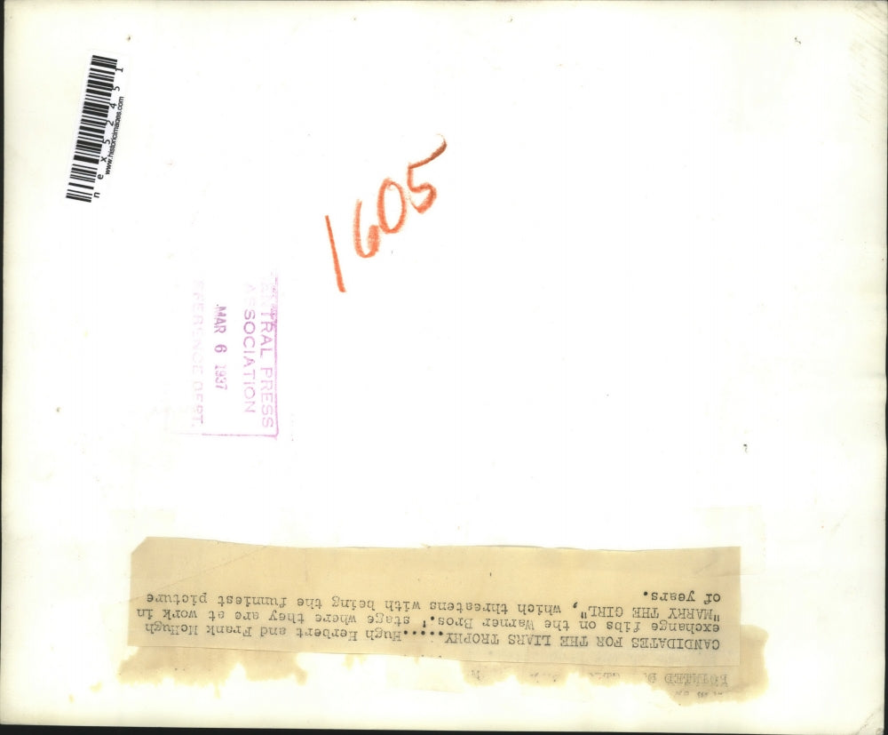 1937 Press Photo Hugh Herbert & Frank McHugh in Marry the Girl from Warner Bros