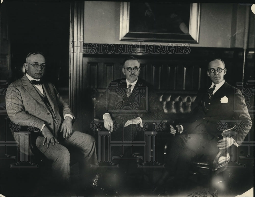 1922 Press Photo Postmasters Edward A. Purdy, Hubert Work, John Henry Bartlett