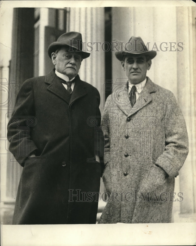 1923 Press Photo George B Chrietian & George Jr call on Pres Coolidge