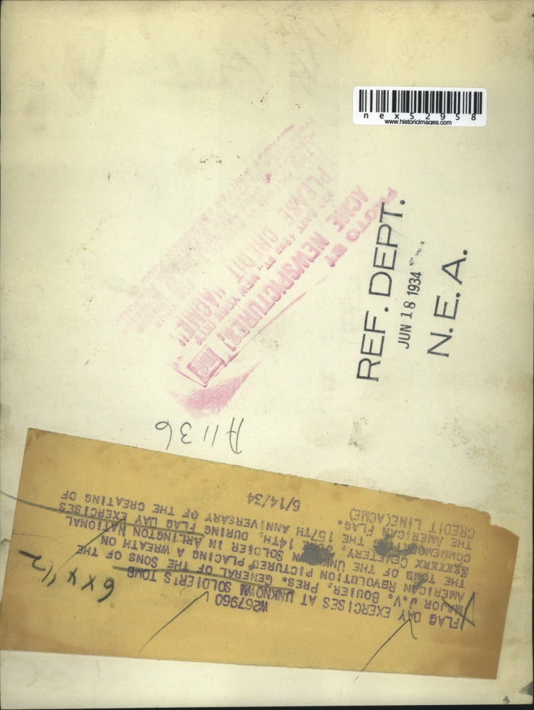 1934 Press Photo Flag Day exercise at Tomb of Unknown Soldier Arlington Va