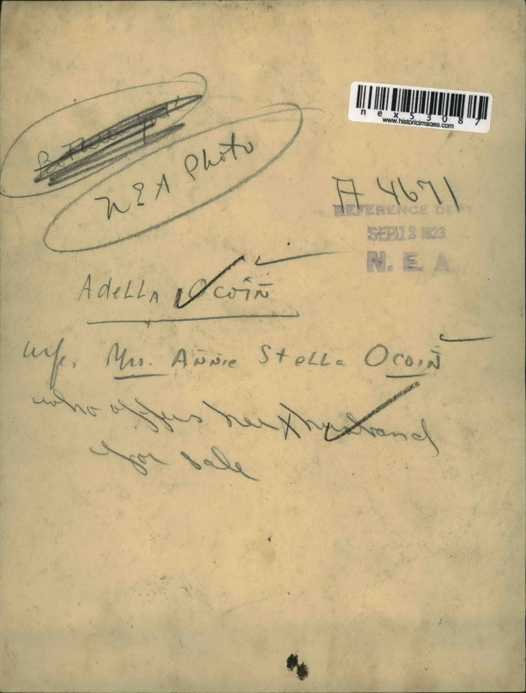 1923 Press Photo Adella Ocoin & Mrs Annie Stella OCoin she tried to sell husband