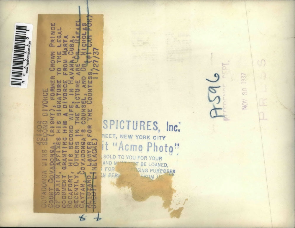 1937 Press Photo Count Covadonga of Spain, Dr R Caytan, Dr N Altuzano