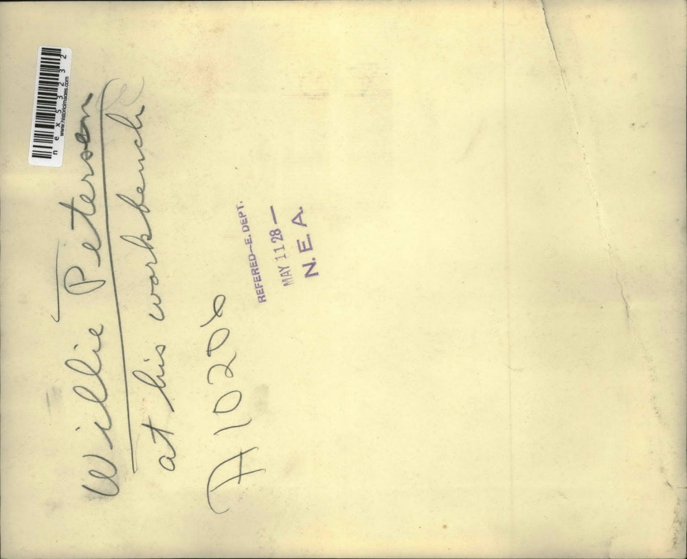 1928 Press Photo Willie Petersen at His Workbench