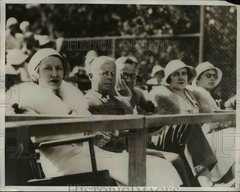 1932 Press Photo Actress Genevieve Tobin, Paul Wilder at Men's Tennis Match