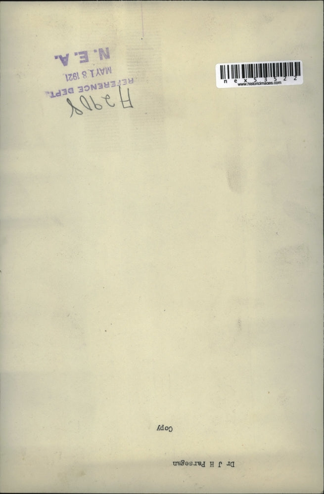 1921 Press Photo Dr JH Parsegan - nex53522