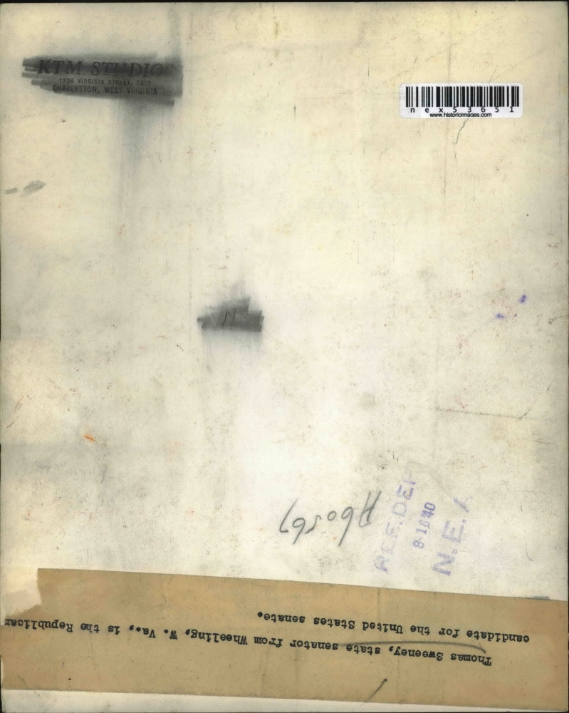 1940 Press Photo Thomas Sweeney, State Senator from Wheeling, W. Va.