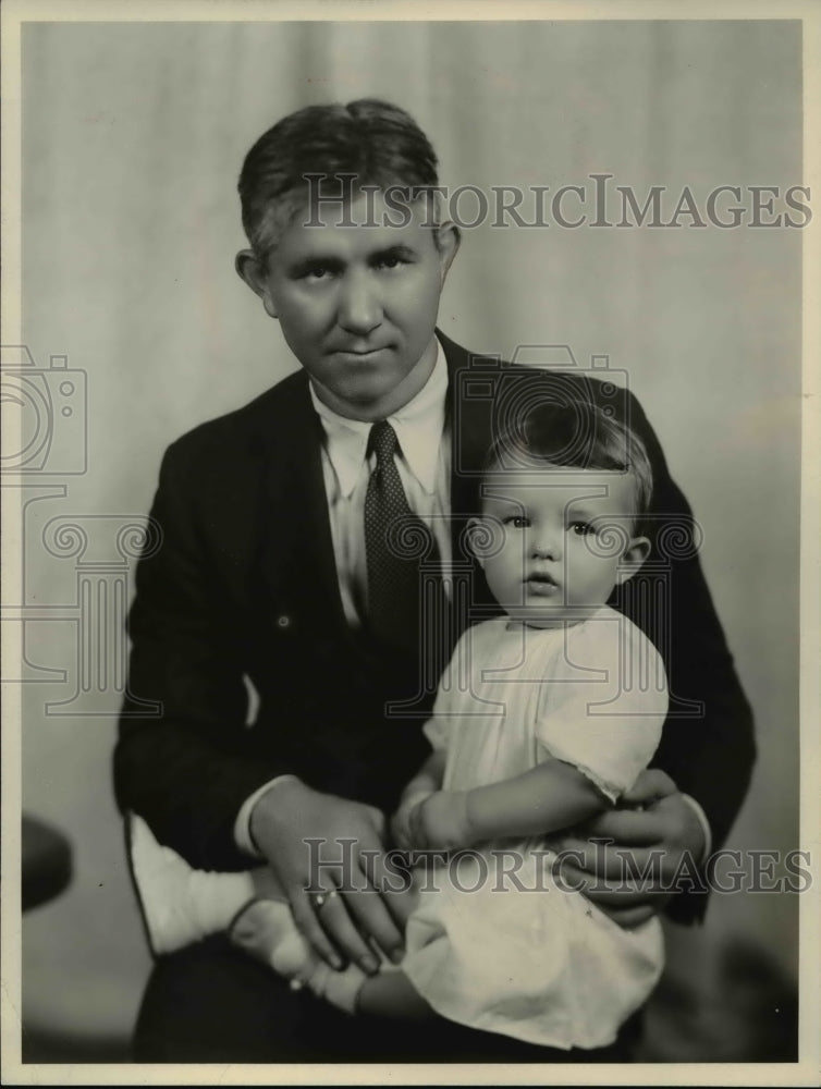 1932 Press Photo Col AN B McMillin & son Jere Robert