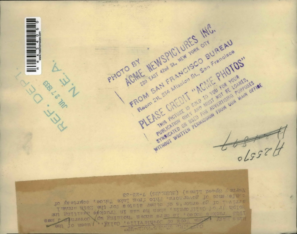 1933 Press Photo Mary Veck of Downieville Calif Queen of Truckee Rodeo