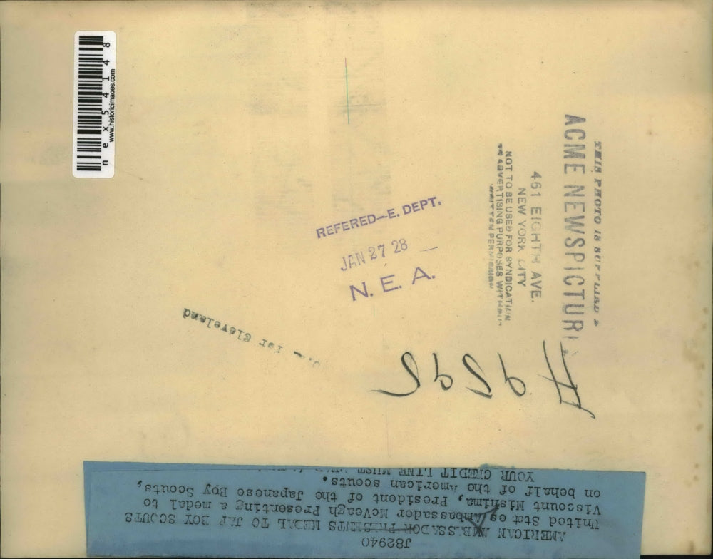 1928 Press Photo US Ambassador McVeagh & Viscount Mishima