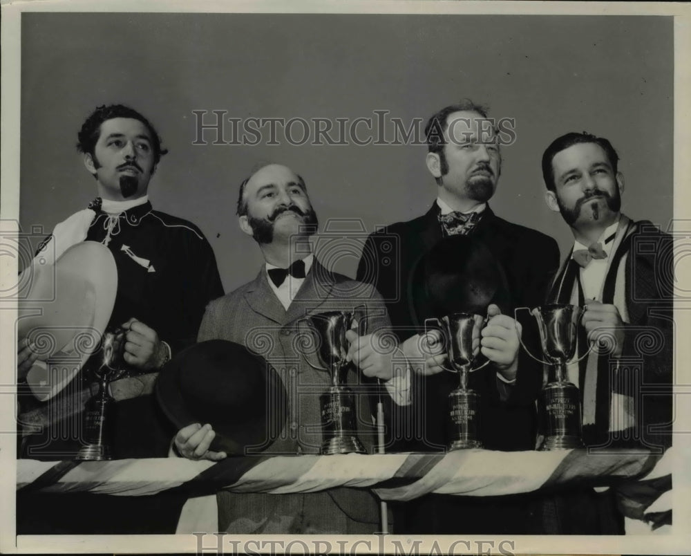 1940 Press Photo San Francisco J Tbigonis, F Josef, J Kelly in beard contest