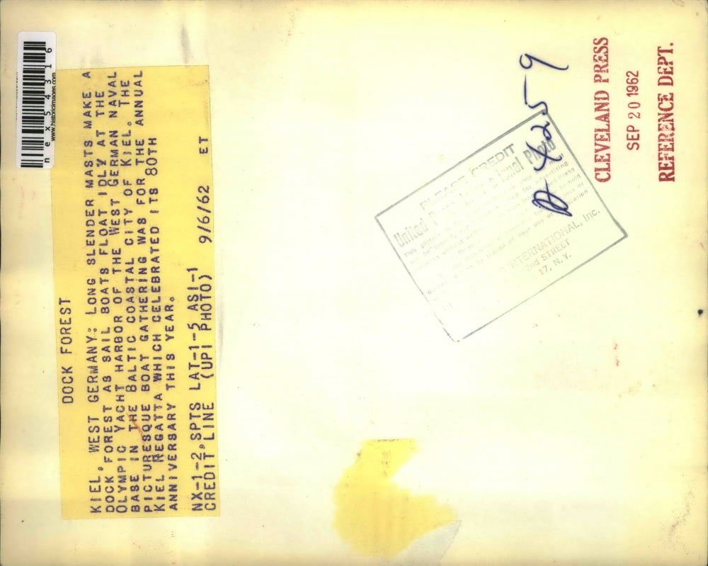 1962 Press Photo Kiel West Germany sail boats at Olympic harbor docks