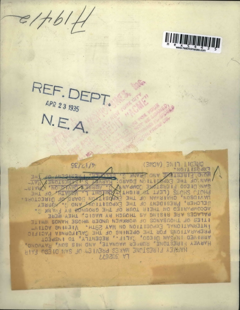 1935 Press Photo Dwight McMath,Aubrey Davidson, Harvey Firestone