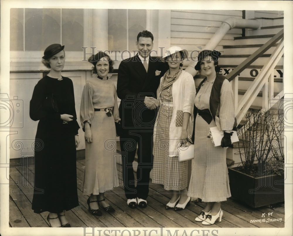 1934 Press Photo Helen Schraff, E Powell, M Fisher, E Gallagher, & Al Thomas