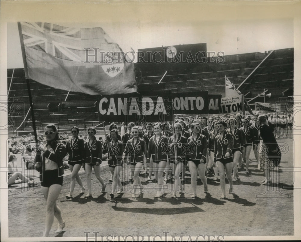 1939 Press Photo London Womens League of Health & Beauty, Canada delegates
