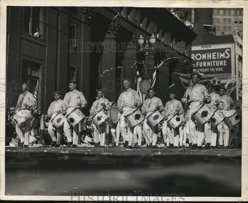 1937 Press Photo American Legionaires parade in Detroit Mich