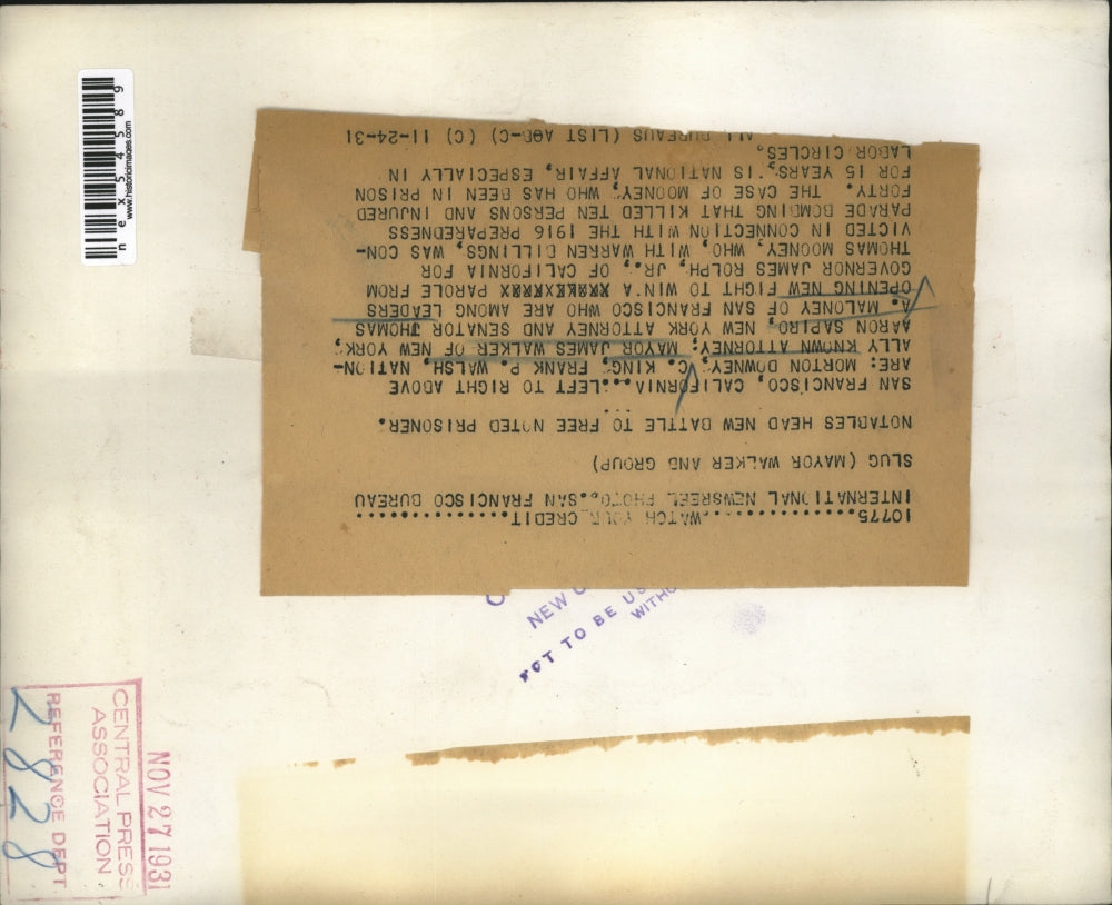 1931 Press Photo Notables Head Battle To Free Thomas Mooney Labor Leader