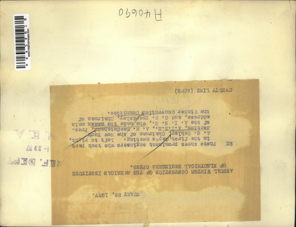 1937 Press Photo Prominent Engineers At American Institute Electrical Engineers