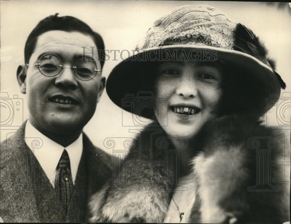 1924 Press Photo Mr. & Mrs. Y. Miura, Japanese Embassy