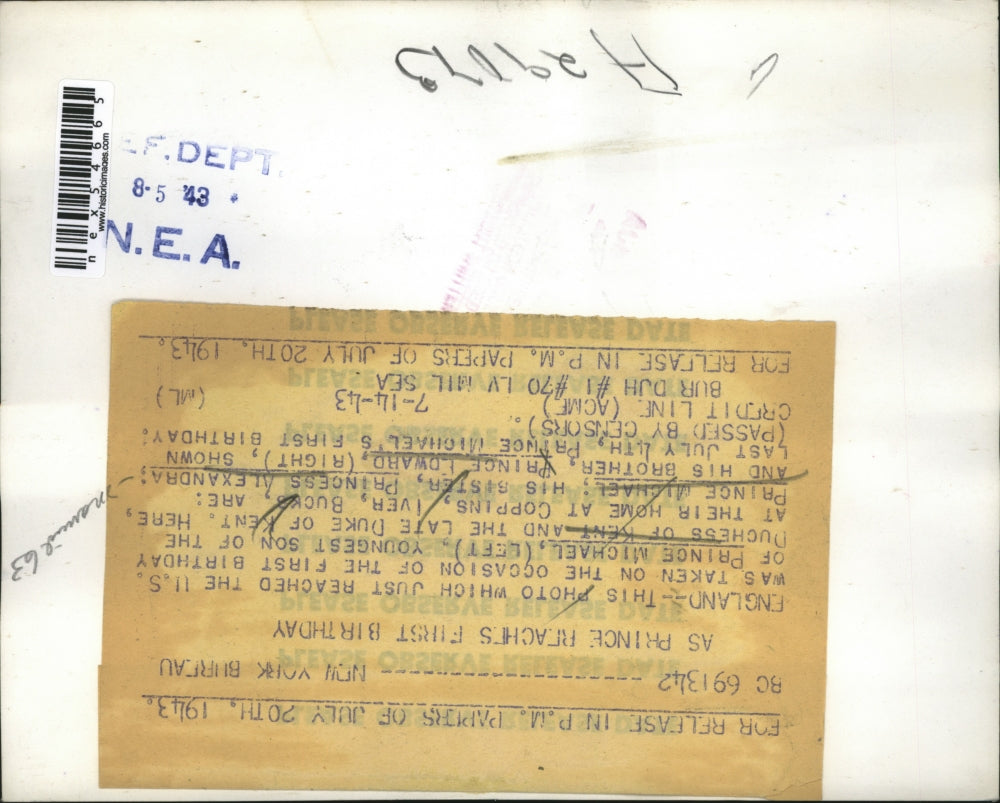 1943 Press Photo Princes Michael & Edward & Princess Alexandra At Home Coppins