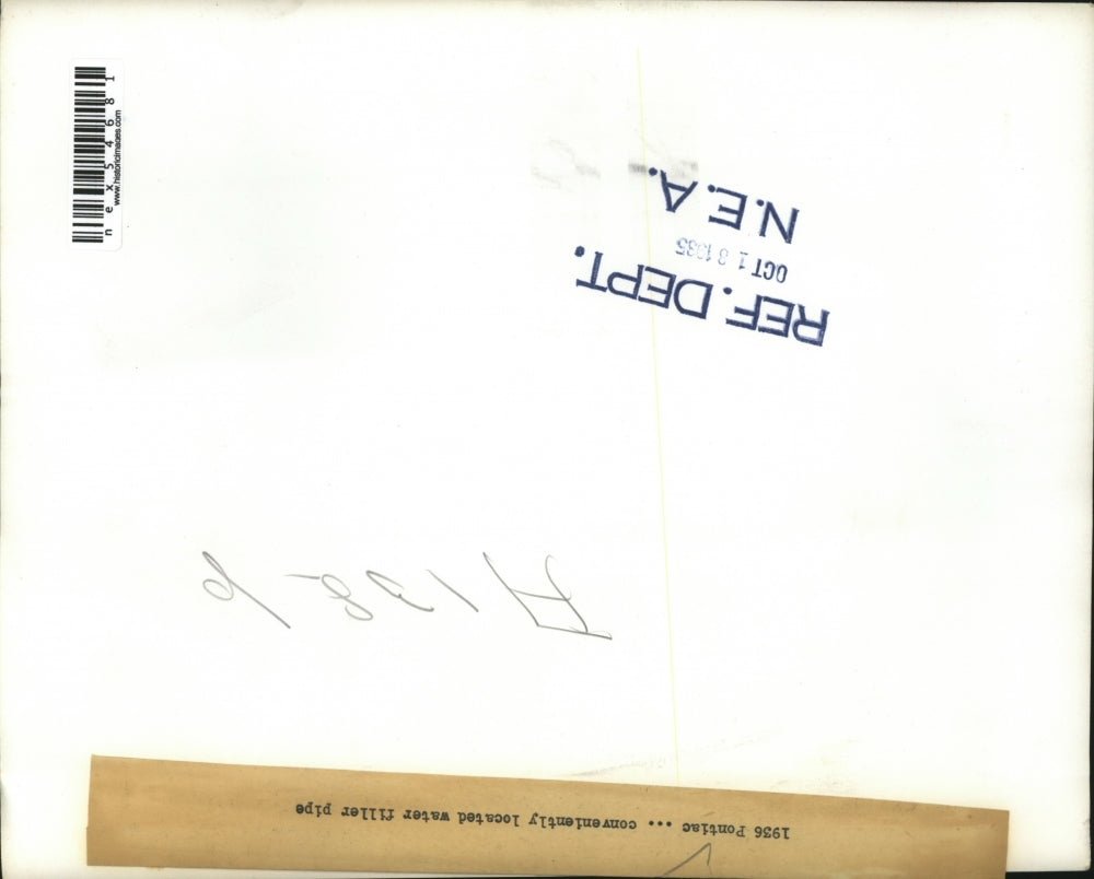 1935 Press Photo 1936 Pontiac Conveniently Located Water Filler Pipe