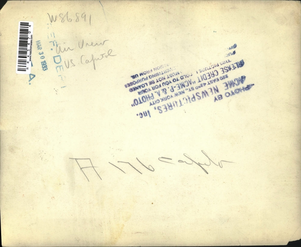 1933 Press Photo Aerial view of White House