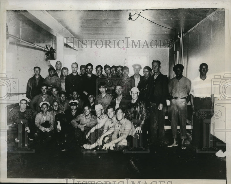Load image into Gallery viewer, 1933 Press Photo Rescued crew of Dredge Chesapeake in Baltimore Md
