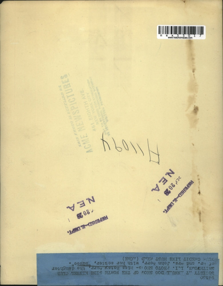 1928 Press Photo Annual Dog Show Smithtown Long Island, Betsy Kerr with terrier