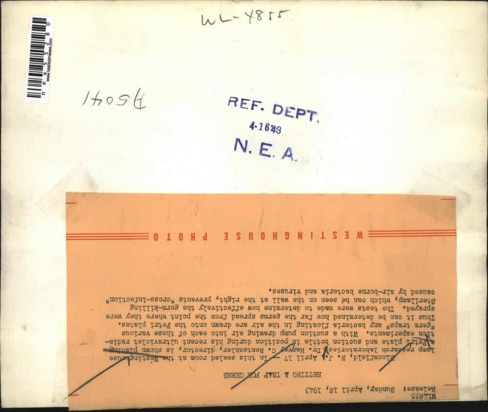 1948 Press Photo Westinghouse Bloomfield NJ Dr H Rentschler in lab testing