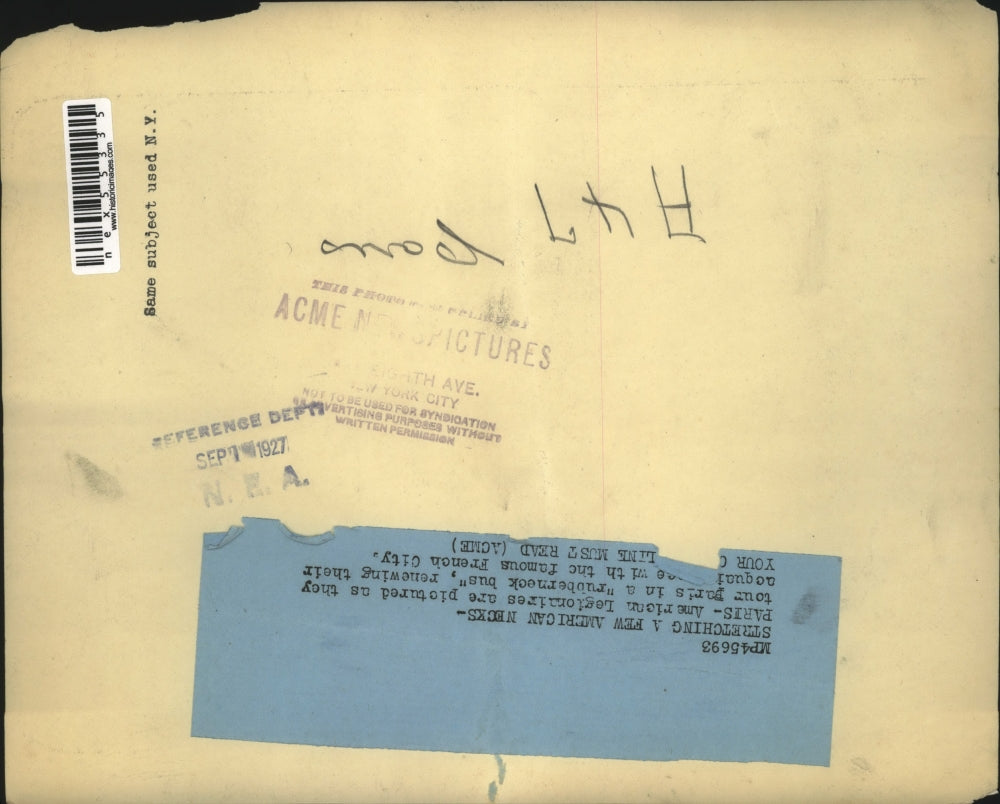 1927 Press Photo Paris France American Legionaires on a tour