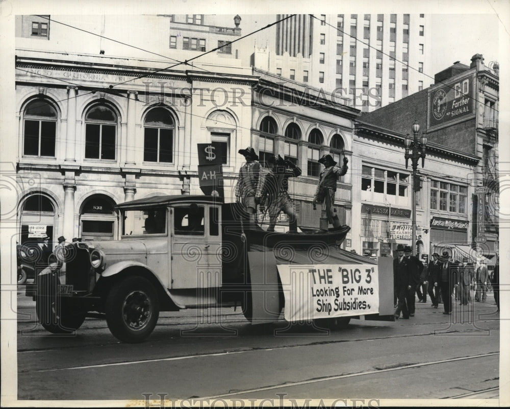 1936 Press Photo Maritime workers parade in San Francisco