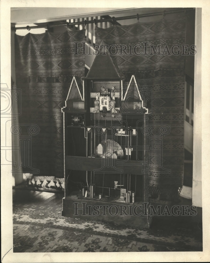 1921 Press Photo Inside of Clock at Reims Cathedral Built by A.C. Butter
