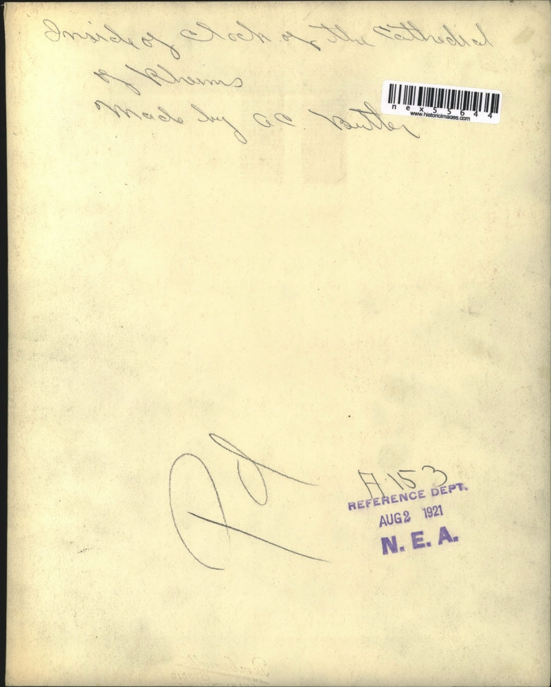 1921 Press Photo Inside of Clock at Reims Cathedral Built by A.C. Butter