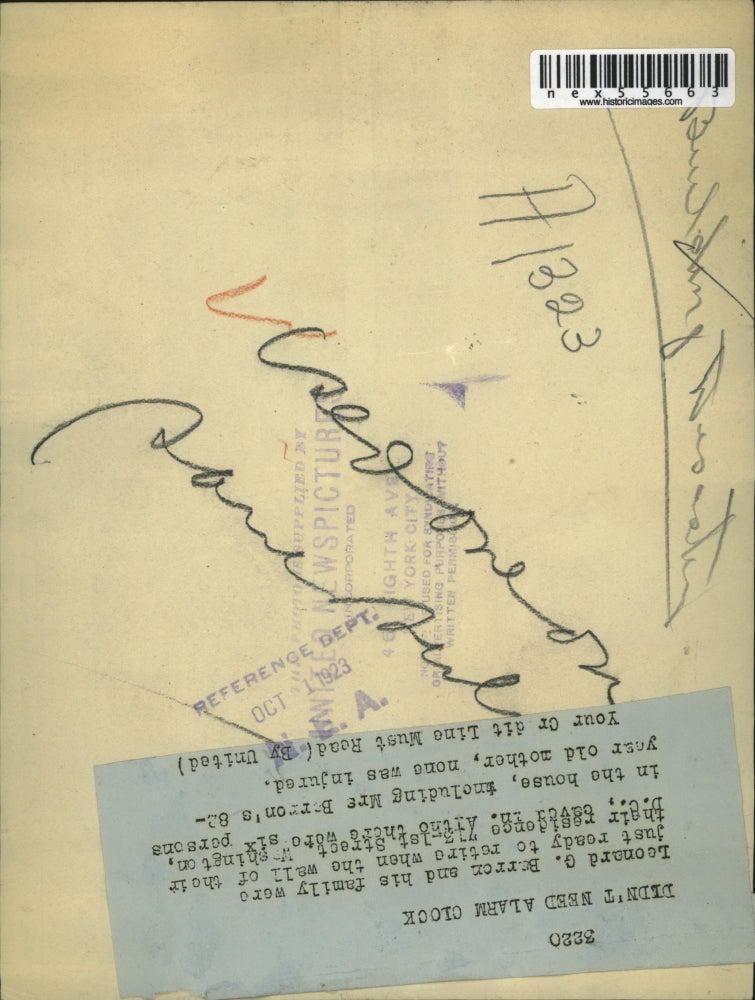 1923 Press Photo Collapsed Wall at Home of Leonard G. Barron Family, Washington