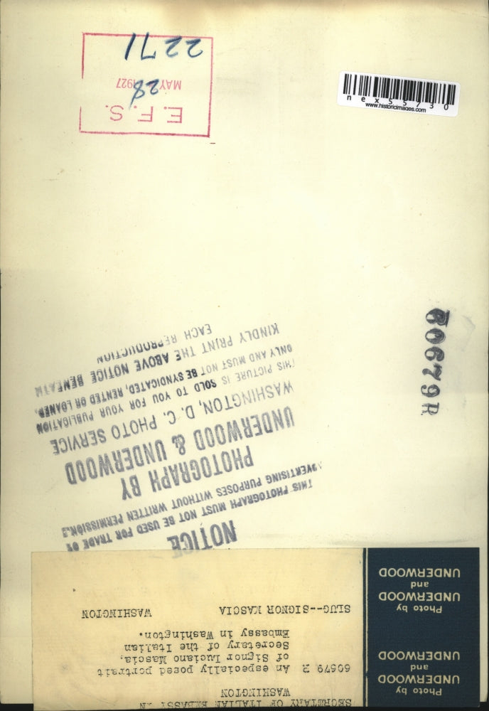 1927 Press Photo Luciano Mascia, United States Italian Embassy Secretary